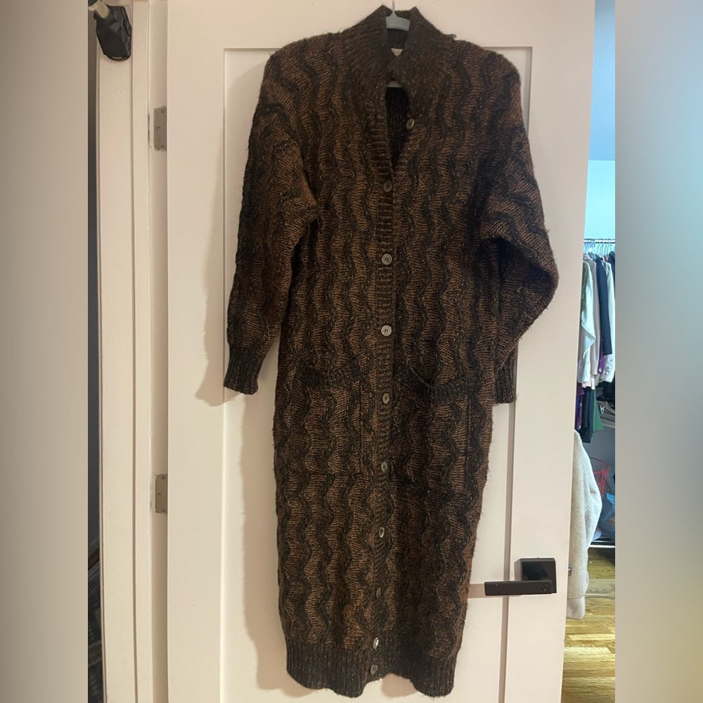 PEARL C. Long Wool Cardigan/Trench-  Vintage - excellent condition